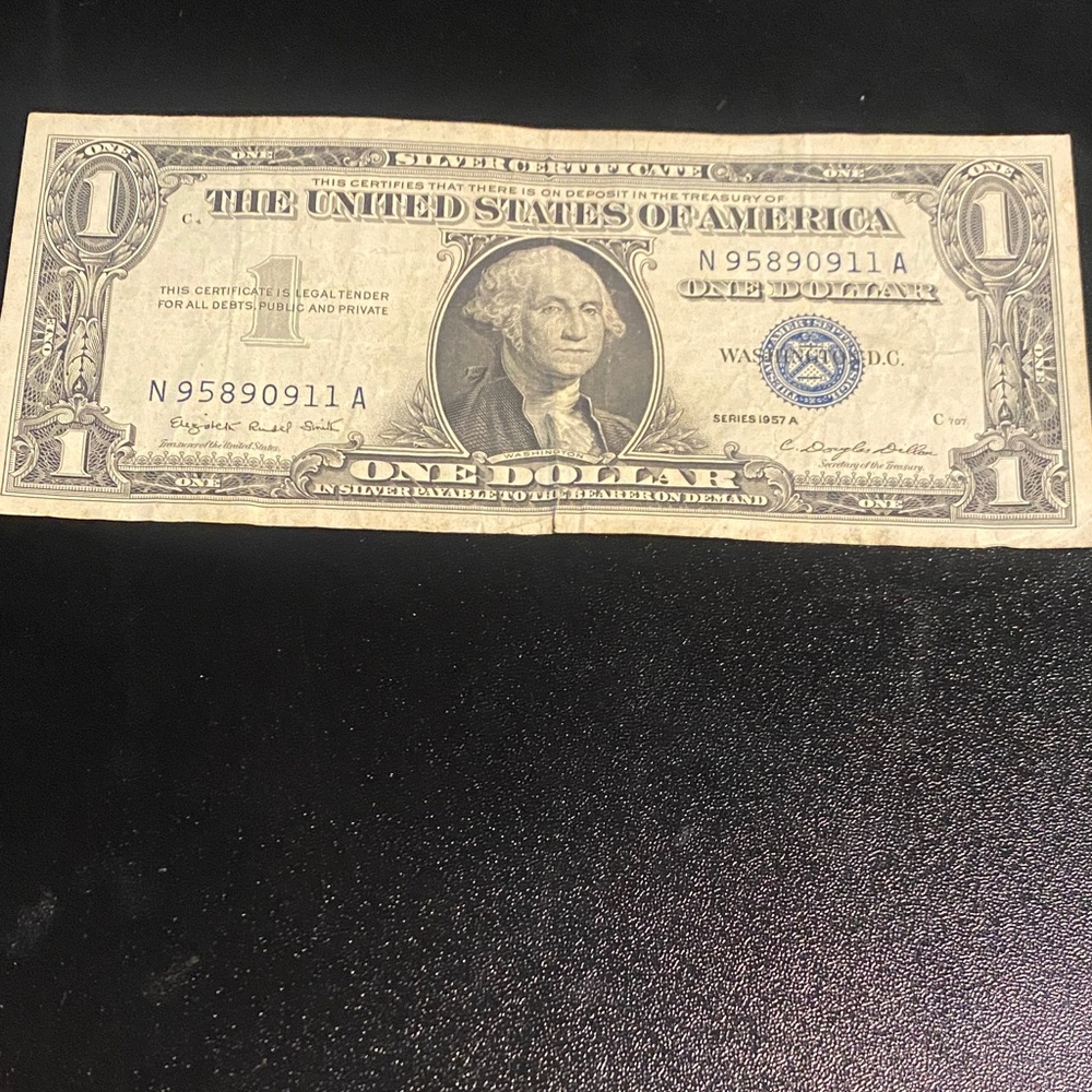 Silver Certificate (CERTIFIED LEGAL TENDER) series 1957 vintage1